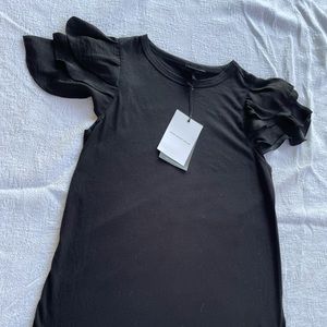 Who What Wear Tiered Ruffle Sleeve Crew Neck Tee